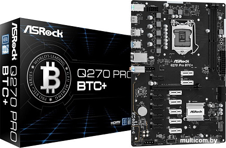 Материнская плата ASRock Q270 Pro BTC+