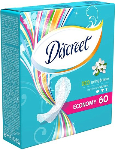 Прокладки ежедневные Discreet Deo Spring Breeze Multiform (60 шт)