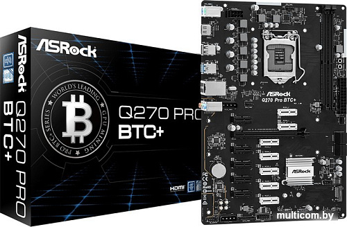 Материнская плата ASRock Q270 Pro BTC+