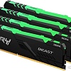 Оперативная память Kingston FURY Beast RGB 4x16GB DDR4 PC4-25600 KF432C16BBAK4/64
