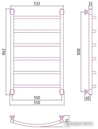 Полотенцесушитель Сунержа Галант+ 800х500 032-0200-8050
