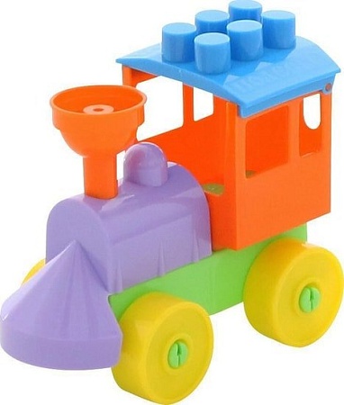 Конструктор Полесье Юный путешественник 55231 Паровоз (фиолетовый/оранжевый)