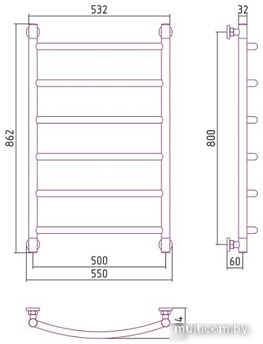 Полотенцесушитель Сунержа Галант+ 800х500 032-0200-8050