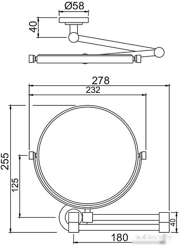Зеркало Jaquar Косметическое ACN-CHR-1193N