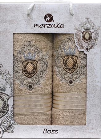 Набор полотенец Merzuka 50x90/70х140 9807 (2 шт, 2 шт, бежевый)