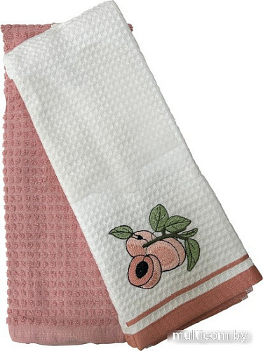 Набор полотенец Arya Apricot Stone 40x60 (2 шт, белый/пудровый)