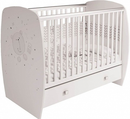 Детская кроватка Polini Kids French 710, Teddy (белый)