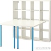 Компьютерный стол Ikea Каллакс (белый/синий) [491.336.16]