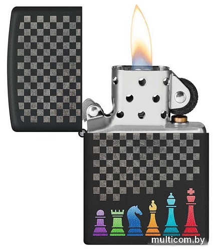 Зажигалка Zippo Chess Pieces Black Matte 48662