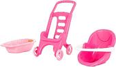 Коляска для кукол Полесье Pink Line 3х1 42842