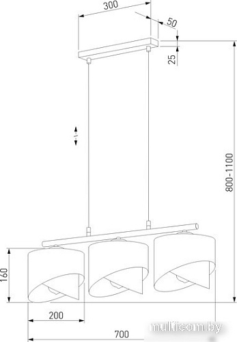 Подвесная люстра TK Lighting 4824 Grant Black