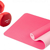 Набор для йоги Sundays Fitness Гантель IR92005 2x1кг + Коврик IR97503 (красный, розовый)