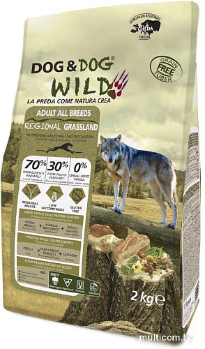 Сухой корм для собак Gheda Petfood Dog&Dog Wild Regional Grassland со свининой, ягненком и буйволом (2 кг)
