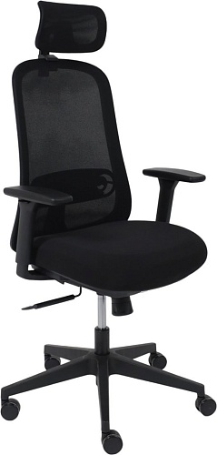 Офисное кресло AksHome Gem (сетка/ткань, черный/черный полиамид)