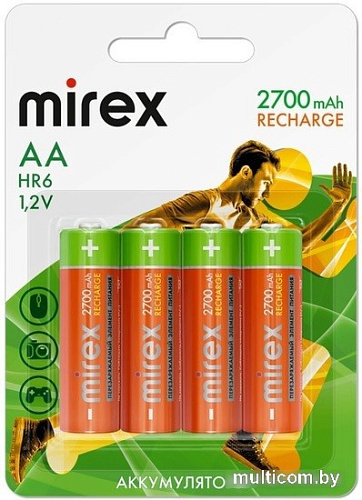 Аккумулятор Mirex AA 2700mAh 4 шт HR6-27-E4