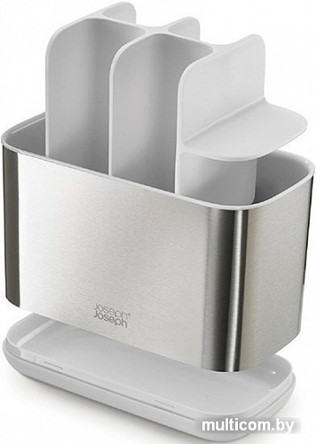 Стакан для зубной щетки и пасты Joseph Joseph EasyStore Steel 70531 (белый/нержавеющая сталь)