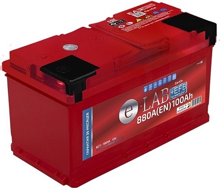 Автомобильный аккумулятор E-Lab 6СТ-100R + EFB (100 А·ч)