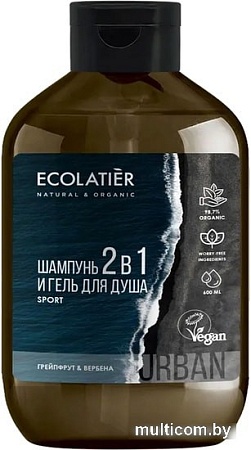 Косметика по уходу за телом Ecolatier Гель для душа Urban Man грейпфрут и вербена 2 в 1 600 мл