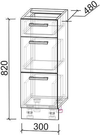 Интерлиния Компо НШ30рш3 1м+2б (дуб веллингтон)
