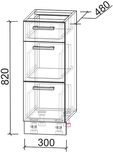 Интерлиния Компо НШ30рш3 1м+2б (дуб веллингтон)