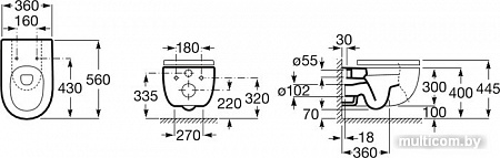 Унитаз Roca Meridian Rimless A34624L000