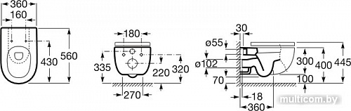 Унитаз Roca Meridian Rimless A34624L000