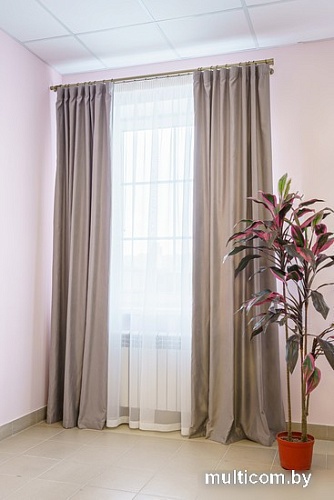 Комплект штор Decoretto Нубук НСС-K17 3.75x2.6 м (светло-серый, 2 шт)