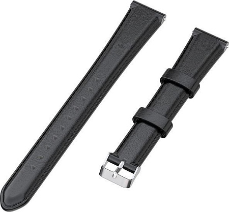 Ремешок Rumi кожаный Slim 20 мм (черный)