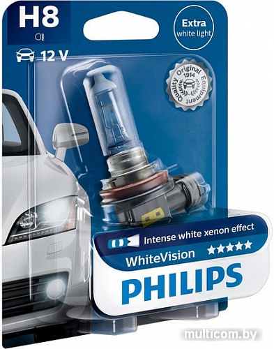 Ксеноновая лампа Philips H8 White Vision 1шт