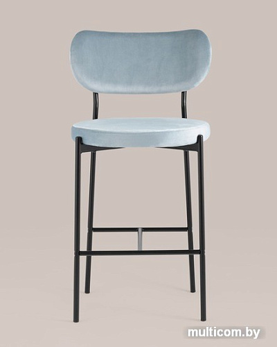 Стул Stool Group Барбара полубарный (велюр серо-голубой/черный)