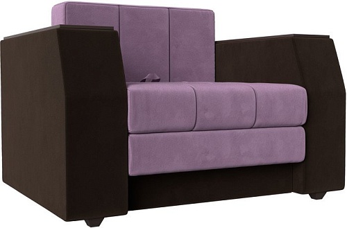 Кресло-кровать Лига диванов Атлантида 113868 (микровельвет, сиреневый/коричневый)