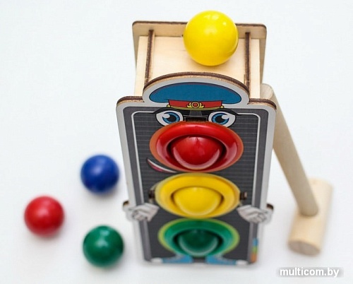Молоточек WoodLand Toys Светофор 3 отверстия 115202