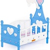 Кроватка для кукол Полесье сборная №3 62055 (6 элементов, голубой/белый)
