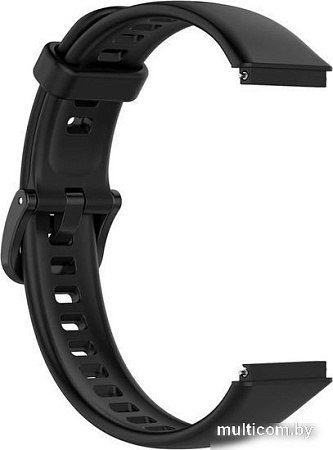 Ремешок Rumi силиконовый для Huawei Band 7 (черный)