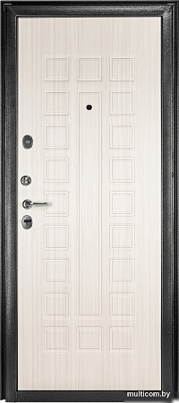 Металлическая дверь Guard MG60 МДФ 97х205 левая (черное серебро/белый ясень)