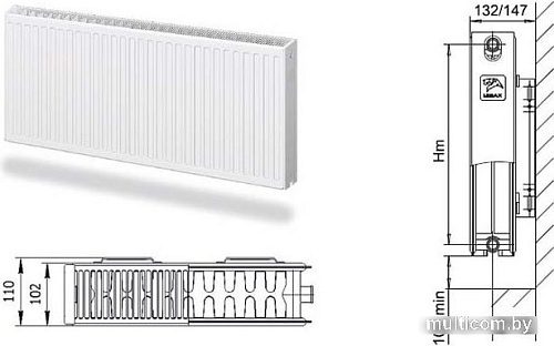 Стальной панельный радиатор Лемакс Compact 22 500x1500