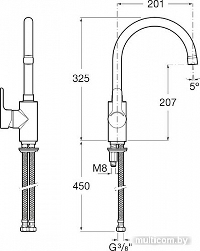 Смеситель Roca L20 5A8409C0M