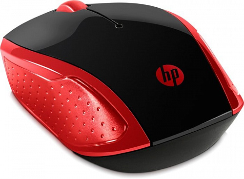 Мышь HP 200 (черный/красный)