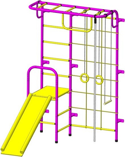 Детский спортивный комплекс Пионер С107М (пурпурный/желтый)