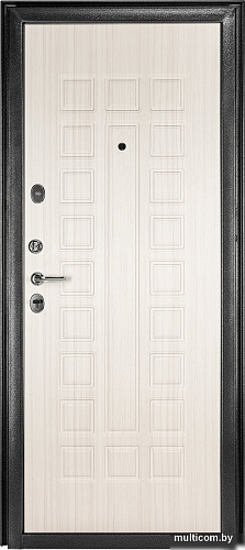 Металлическая дверь Guard MG60 МДФ 97х205 левая (черное серебро/белый ясень)