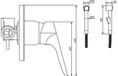 Гигиенический душ Damixa Origin Bit 777510000