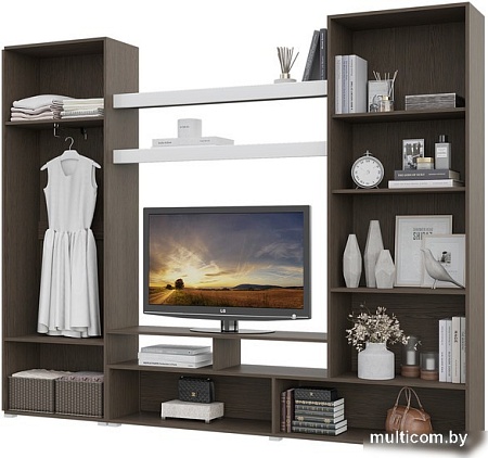 Стенка Горизонт Альфа (венге/белый глянец)