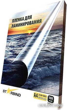 Пленка для ламинирования Starbind 216x303 мм 80 мкм 80 шт (глянцевая)
