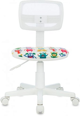 Компьютерное кресло Бюрократ CH-W299 (белый TW-15 сиденье мультиколор монстры)