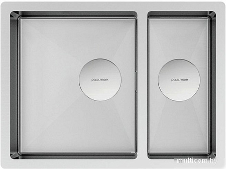 Кухонная мойка Paulmark Next 58/2S Uni PM225844-BS (стальной/брашированная сталь)