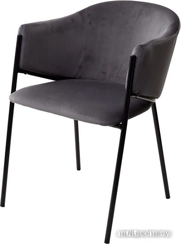Стул с подлокотниками M-City Dill 628M03773 (bluvel-14 серый велюр/черный)