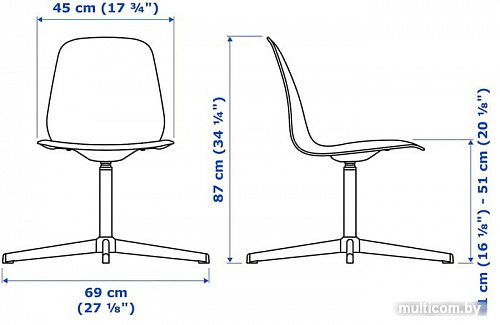Офисный стул Ikea Лейф-арне 893.049.65 (темно-желтый/бальсбергет белый)