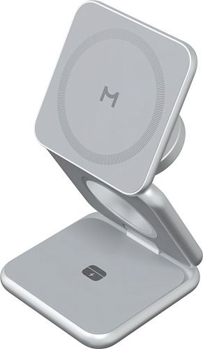 Беспроводное зарядное Magssory Fold Pro 3 в 1 WCH063 (серебристый)