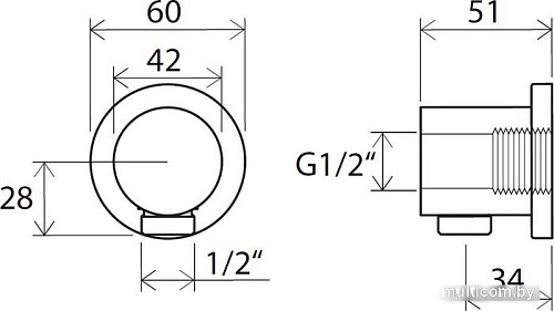 Шланговое подключение Ravak X07P004