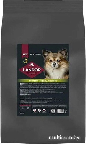 Сухой корм для собак Landor Mini Adult для взрослых мелких пород с индейкой и ягненком 15 кг